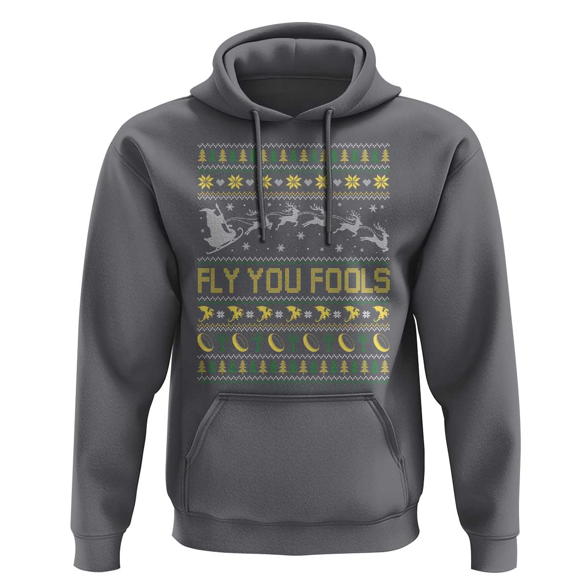 Funny Fly You Fools Christmas Hoodie Fantasy Movie Xmas Wizard Santa - Wonder Print Shop