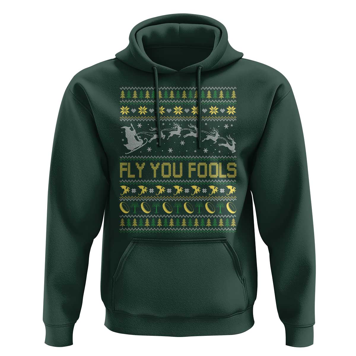 Funny Fly You Fools Christmas Hoodie Fantasy Movie Xmas Wizard Santa - Wonder Print Shop