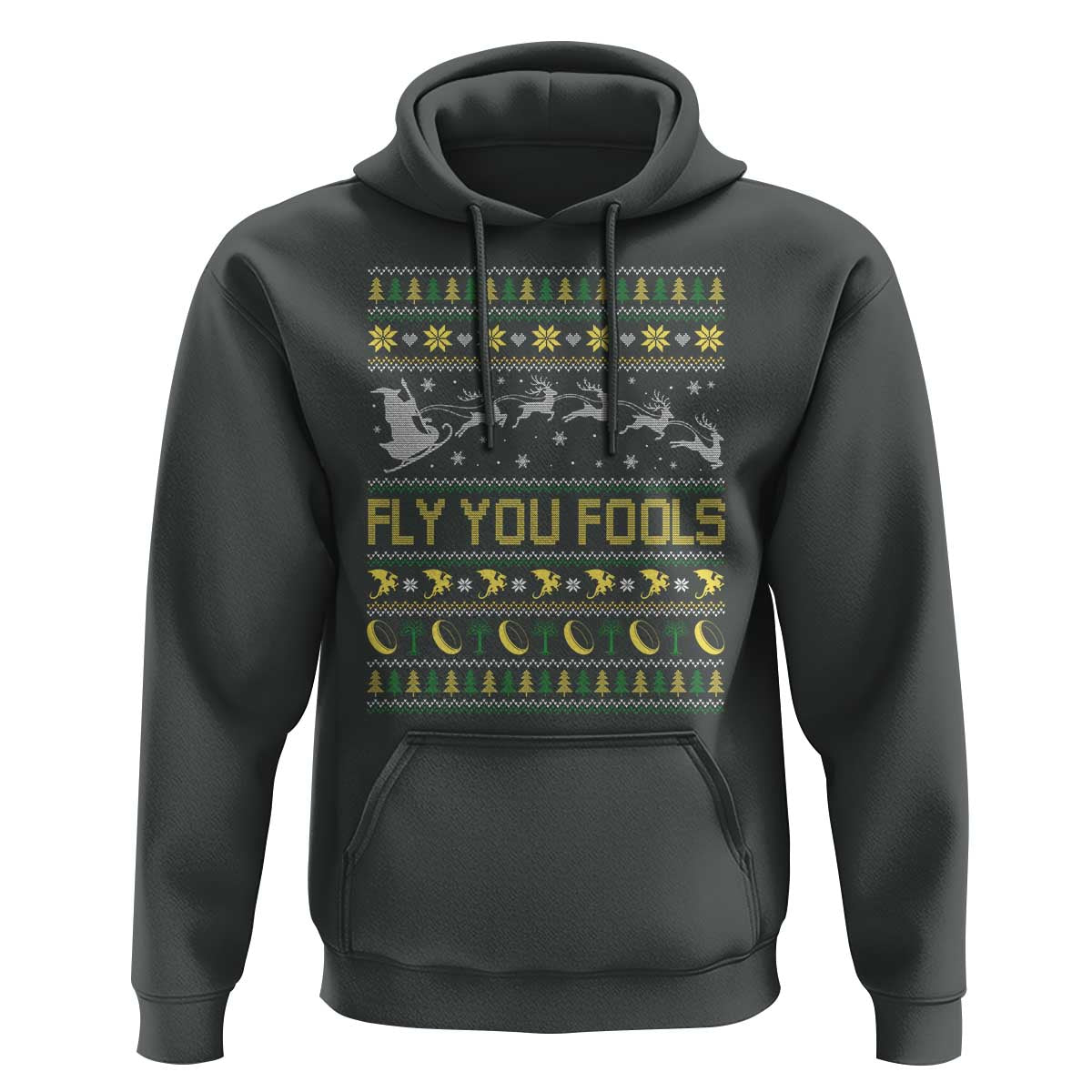 Funny Fly You Fools Christmas Hoodie Fantasy Movie Xmas Wizard Santa - Wonder Print Shop