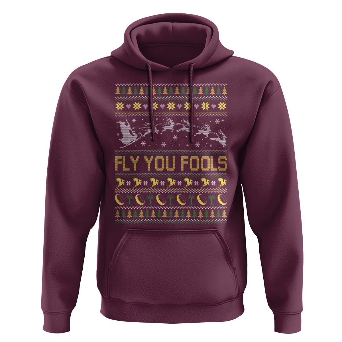 Funny Fly You Fools Christmas Hoodie Fantasy Movie Xmas Wizard Santa - Wonder Print Shop