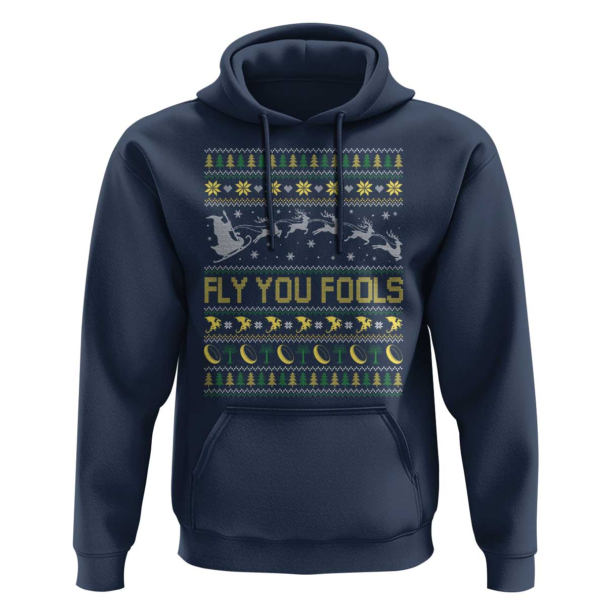 Funny Fly You Fools Christmas Hoodie Fantasy Movie Xmas Wizard Santa - Wonder Print Shop