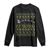 Funny Fly You Fools Christmas Long Sleeve Shirt Fantasy Movie Xmas Wizard Santa - Wonder Print Shop