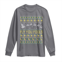 Funny Fly You Fools Christmas Long Sleeve Shirt Fantasy Movie Xmas Wizard Santa - Wonder Print Shop