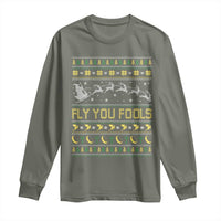 Funny Fly You Fools Christmas Long Sleeve Shirt Fantasy Movie Xmas Wizard Santa - Wonder Print Shop