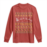 Funny Fly You Fools Christmas Long Sleeve Shirt Fantasy Movie Xmas Wizard Santa - Wonder Print Shop