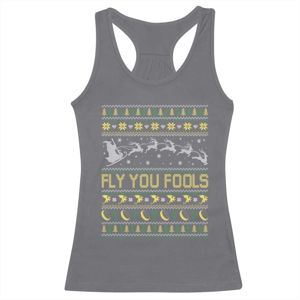 Funny Fly You Fools Christmas Racerback Tank Top Fantasy Movie Xmas Wizard Santa - Wonder Print Shop