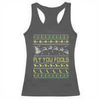 Funny Fly You Fools Christmas Racerback Tank Top Fantasy Movie Xmas Wizard Santa - Wonder Print Shop