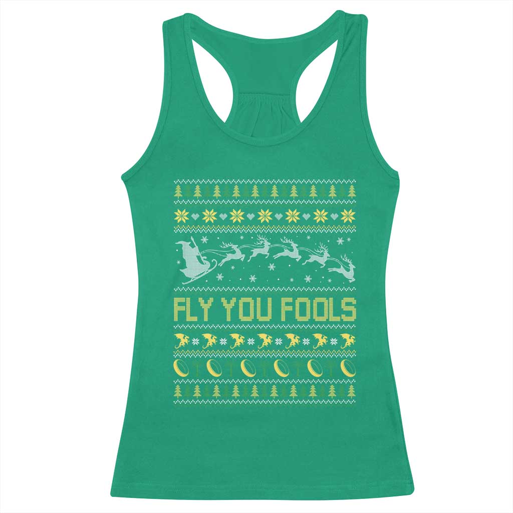 Funny Fly You Fools Christmas Racerback Tank Top Fantasy Movie Xmas Wizard Santa - Wonder Print Shop