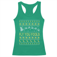 Funny Fly You Fools Christmas Racerback Tank Top Fantasy Movie Xmas Wizard Santa - Wonder Print Shop