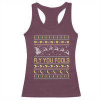 Funny Fly You Fools Christmas Racerback Tank Top Fantasy Movie Xmas Wizard Santa - Wonder Print Shop