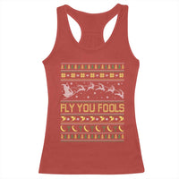 Funny Fly You Fools Christmas Racerback Tank Top Fantasy Movie Xmas Wizard Santa - Wonder Print Shop