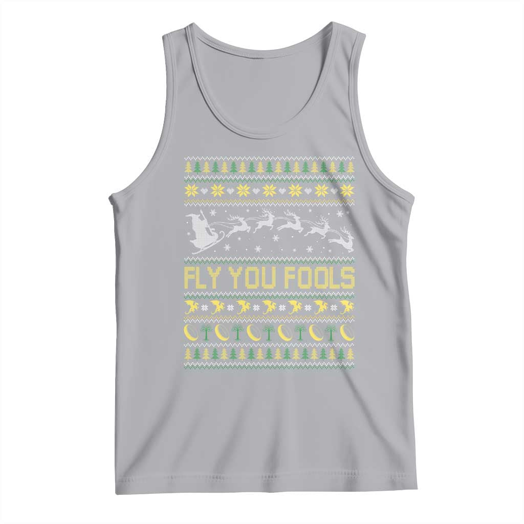 Funny Fly You Fools Christmas Tank Top Fantasy Movie Xmas Wizard Santa - Wonder Print Shop
