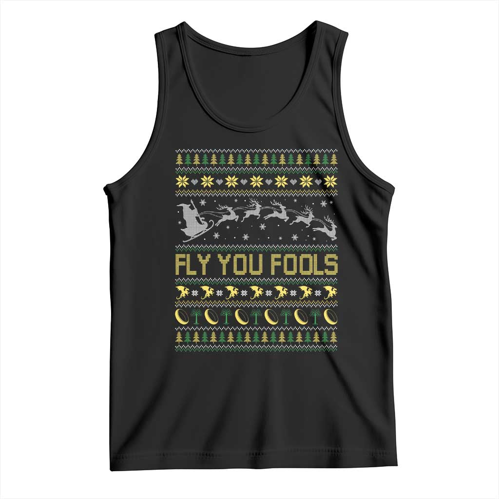 Funny Fly You Fools Christmas Tank Top Fantasy Movie Xmas Wizard Santa - Wonder Print Shop