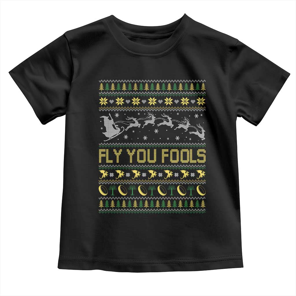 Funny Fly You Fools Christmas Toddler T Shirt Fantasy Movie Xmas Wizard Santa - Wonder Print Shop