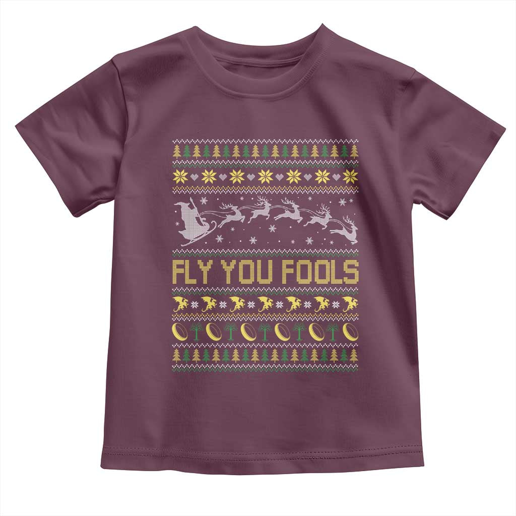 Funny Fly You Fools Christmas Toddler T Shirt Fantasy Movie Xmas Wizard Santa - Wonder Print Shop