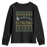 Funny Fly You Fools Christmas Youth Sweatshirt Fantasy Movie Xmas Wizard Santa - Wonder Print Shop