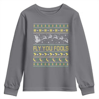 Funny Fly You Fools Christmas Youth Sweatshirt Fantasy Movie Xmas Wizard Santa - Wonder Print Shop