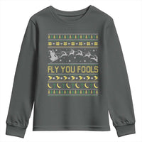 Funny Fly You Fools Christmas Youth Sweatshirt Fantasy Movie Xmas Wizard Santa - Wonder Print Shop