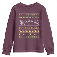 Funny Fly You Fools Christmas Youth Sweatshirt Fantasy Movie Xmas Wizard Santa - Wonder Print Shop