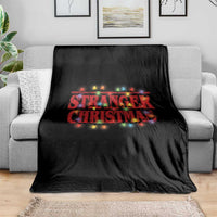 Stranger Christmas Throw Blanket Funny Xmas Alphabet Neon Lights Movie - Wonder Print Shop