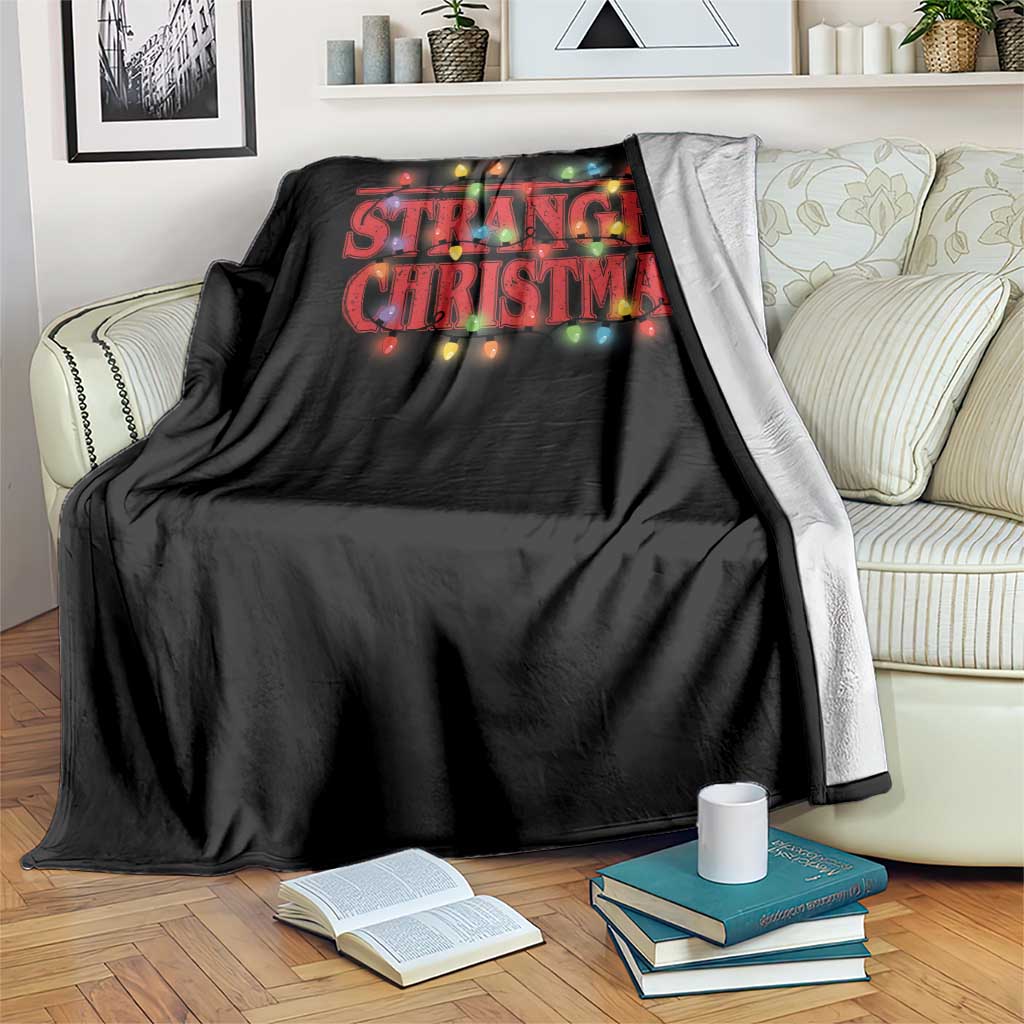Stranger Christmas Throw Blanket Funny Xmas Alphabet Neon Lights Movie - Wonder Print Shop