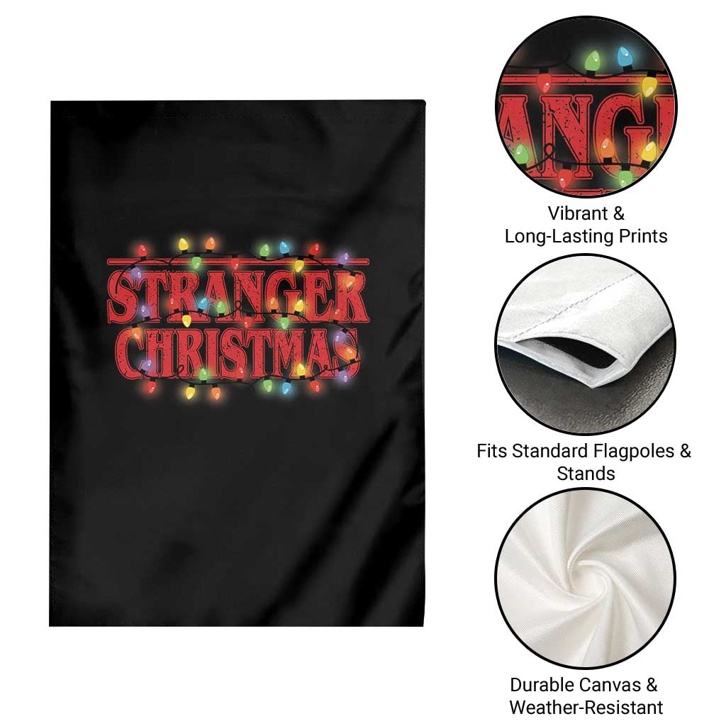 Stranger Christmas Garden Flag Funny Xmas Alphabet Neon Lights Movie - Wonder Print Shop