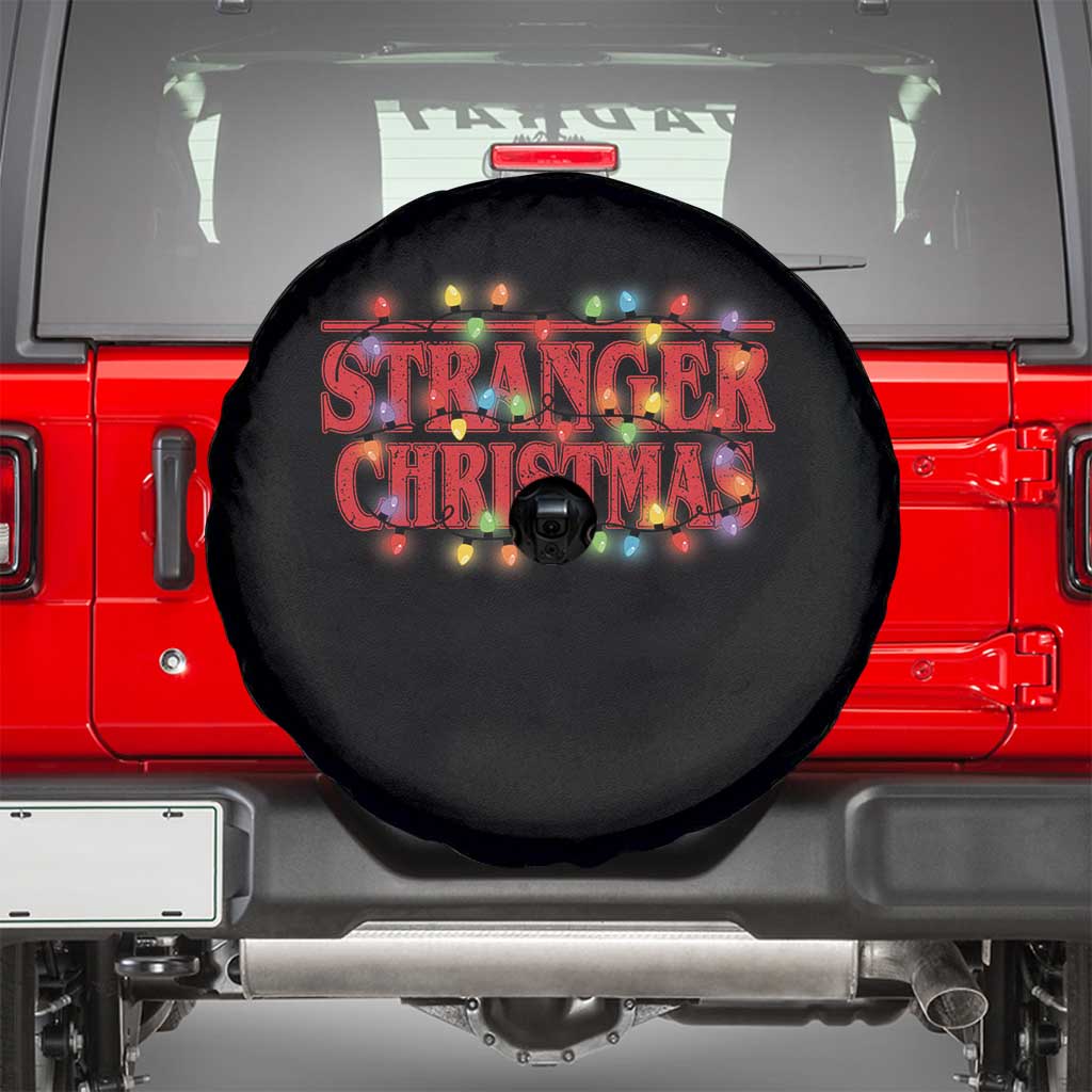 Stranger Christmas Spare Tire Cover Funny Xmas Alphabet Neon Lights Movie - Wonder Print Shop