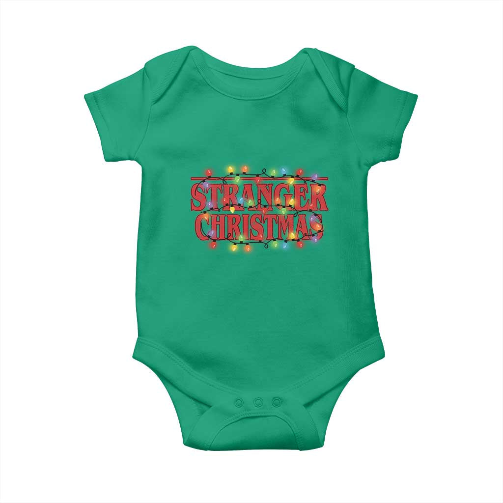 Stranger Christmas Baby Onesie Funny Xmas Alphabet Neon Lights Movie - Wonder Print Shop