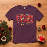 Stranger Christmas T Shirt Funny Xmas Alphabet Neon Lights Movie - Wonder Print Shop