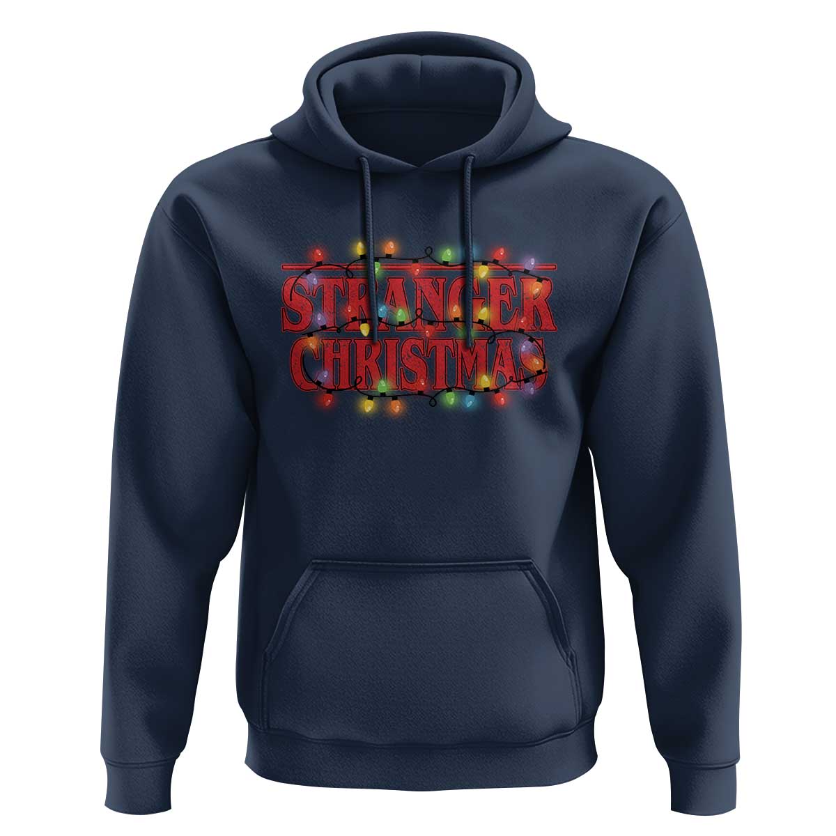 Stranger Christmas Hoodie Funny Xmas Alphabet Neon Lights Movie - Wonder Print Shop