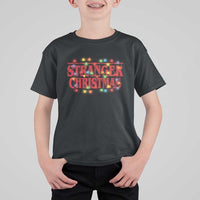 Stranger Christmas T Shirt For Kid Funny Xmas Alphabet Neon Lights Movie - Wonder Print Shop