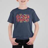 Stranger Christmas T Shirt For Kid Funny Xmas Alphabet Neon Lights Movie - Wonder Print Shop