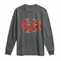 Stranger Christmas Long Sleeve Shirt Funny Xmas Alphabet Neon Lights Movie - Wonder Print Shop