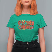 Stranger Christmas T Shirt For Women Funny Xmas Alphabet Neon Lights Movie - Wonder Print Shop