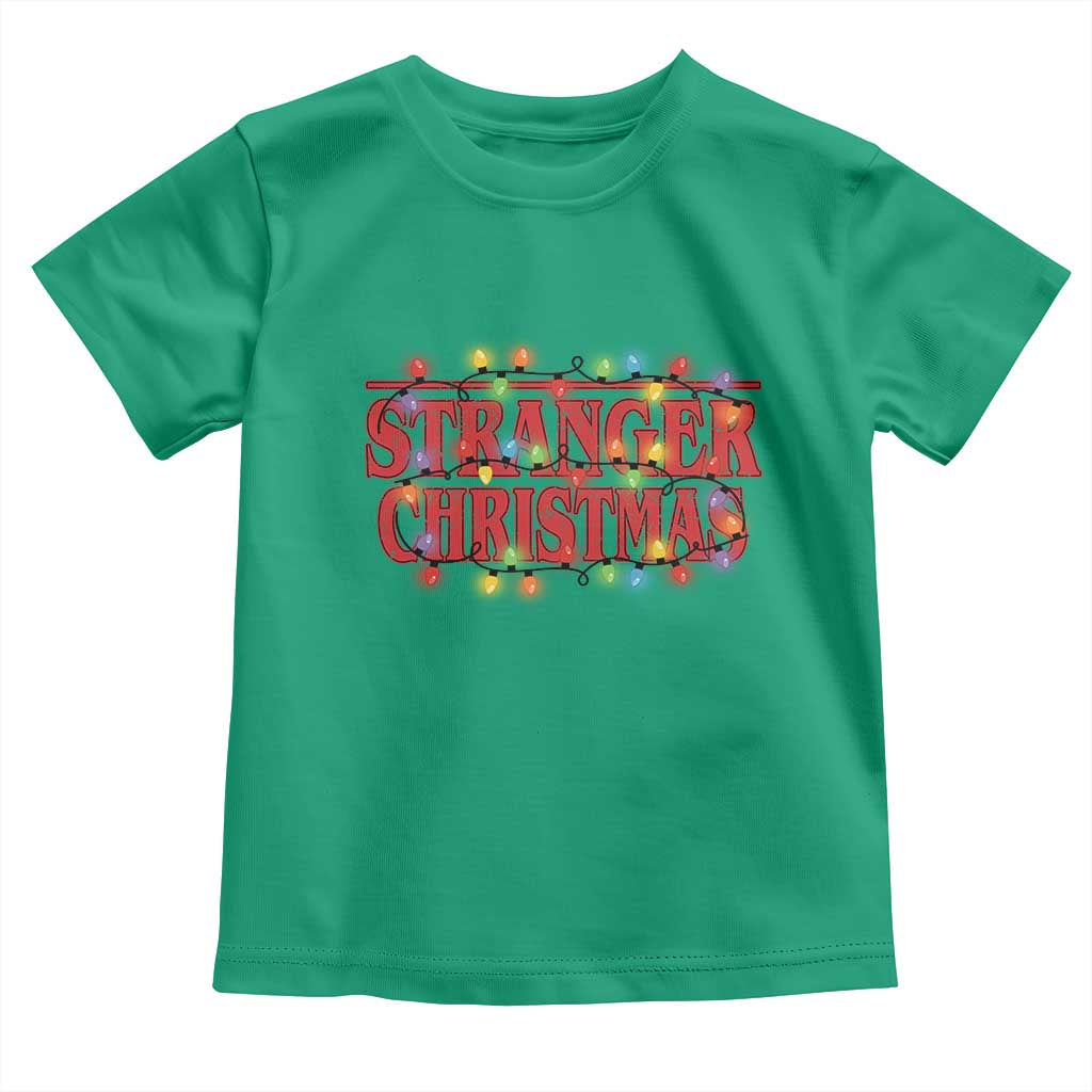Stranger Christmas Toddler T Shirt Funny Xmas Alphabet Neon Lights Movie - Wonder Print Shop