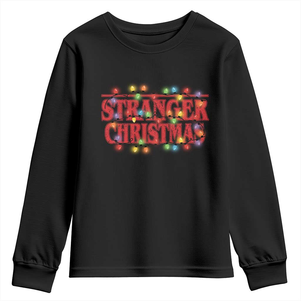 Stranger Christmas Youth Sweatshirt Funny Xmas Alphabet Neon Lights Movie - Wonder Print Shop