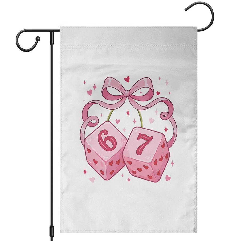 Funny 67 Dice Valentines Day Six Seven Meme Coquette Garden Flag