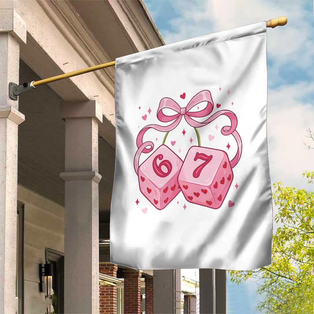 Funny 67 Dice Valentines Day Six Seven Meme Coquette Garden Flag