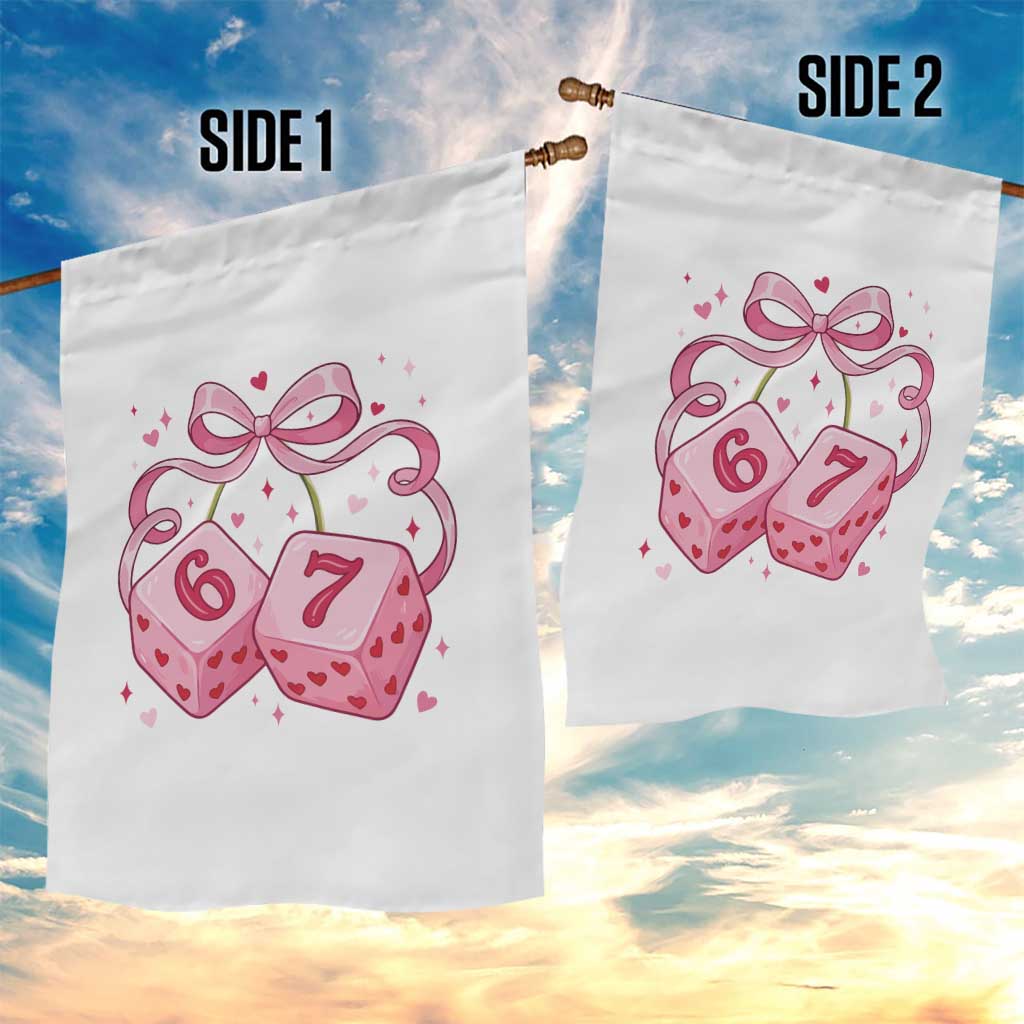 Funny 67 Dice Valentines Day Six Seven Meme Coquette Garden Flag
