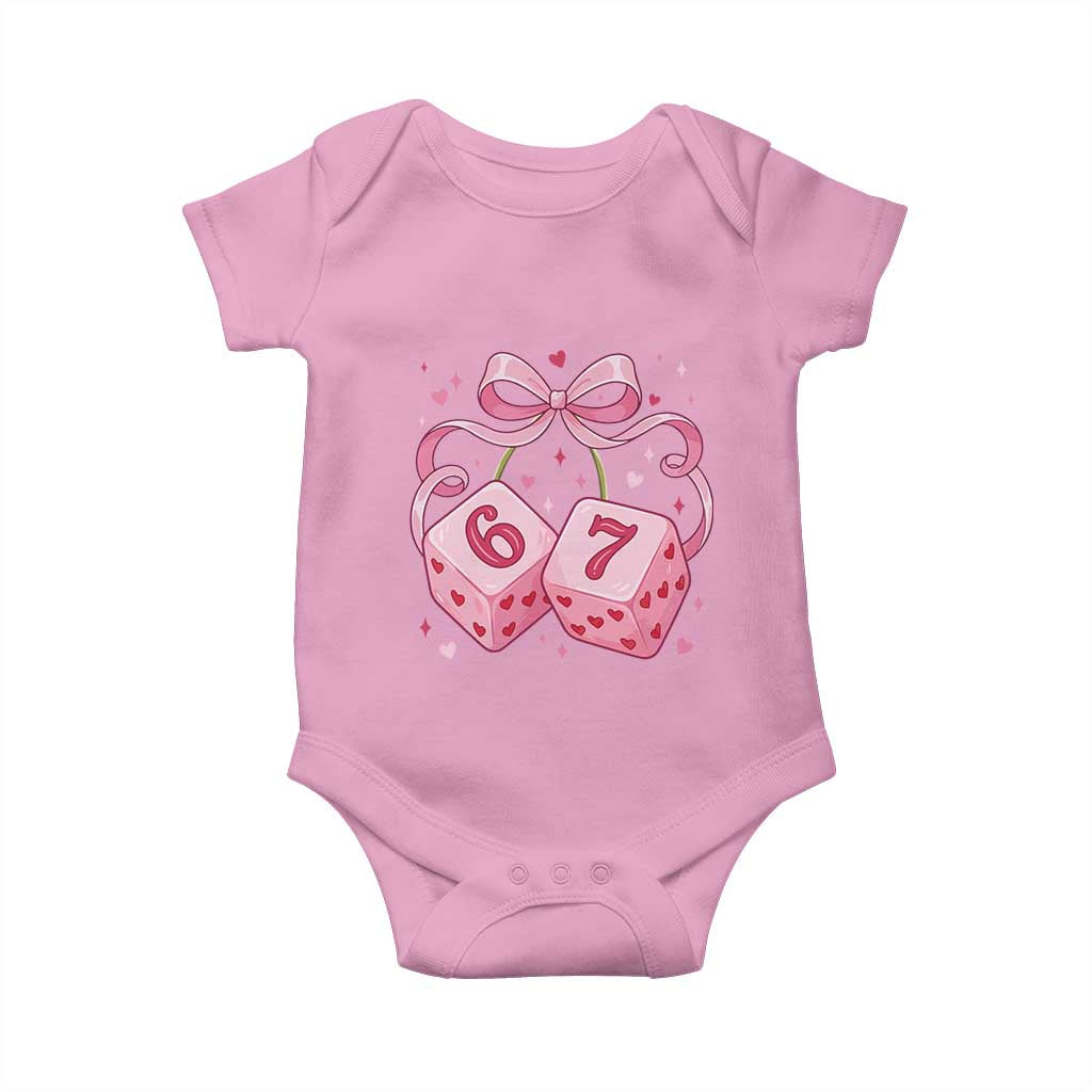 Funny 67 Dice Valentines Day Six Seven Meme Coquette Baby Onesie
