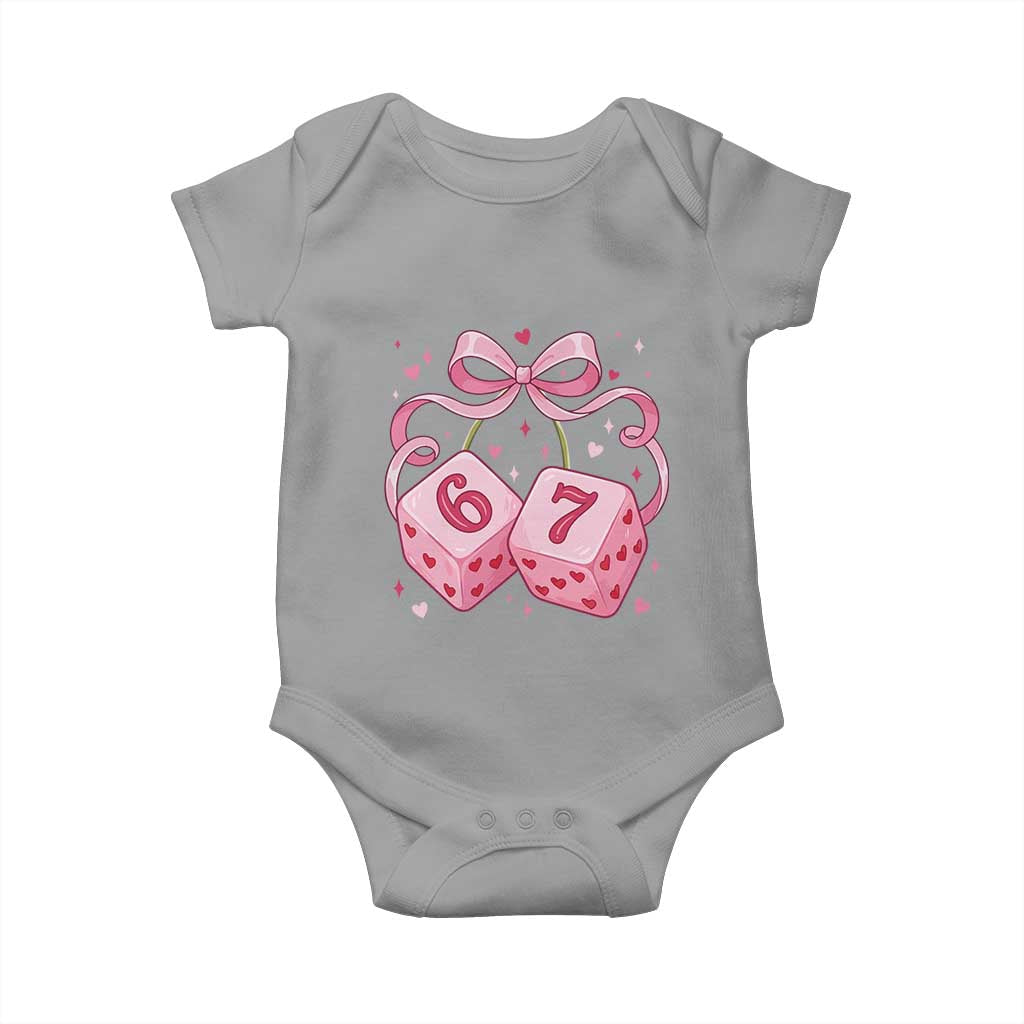Funny 67 Dice Valentines Day Six Seven Meme Coquette Baby Onesie
