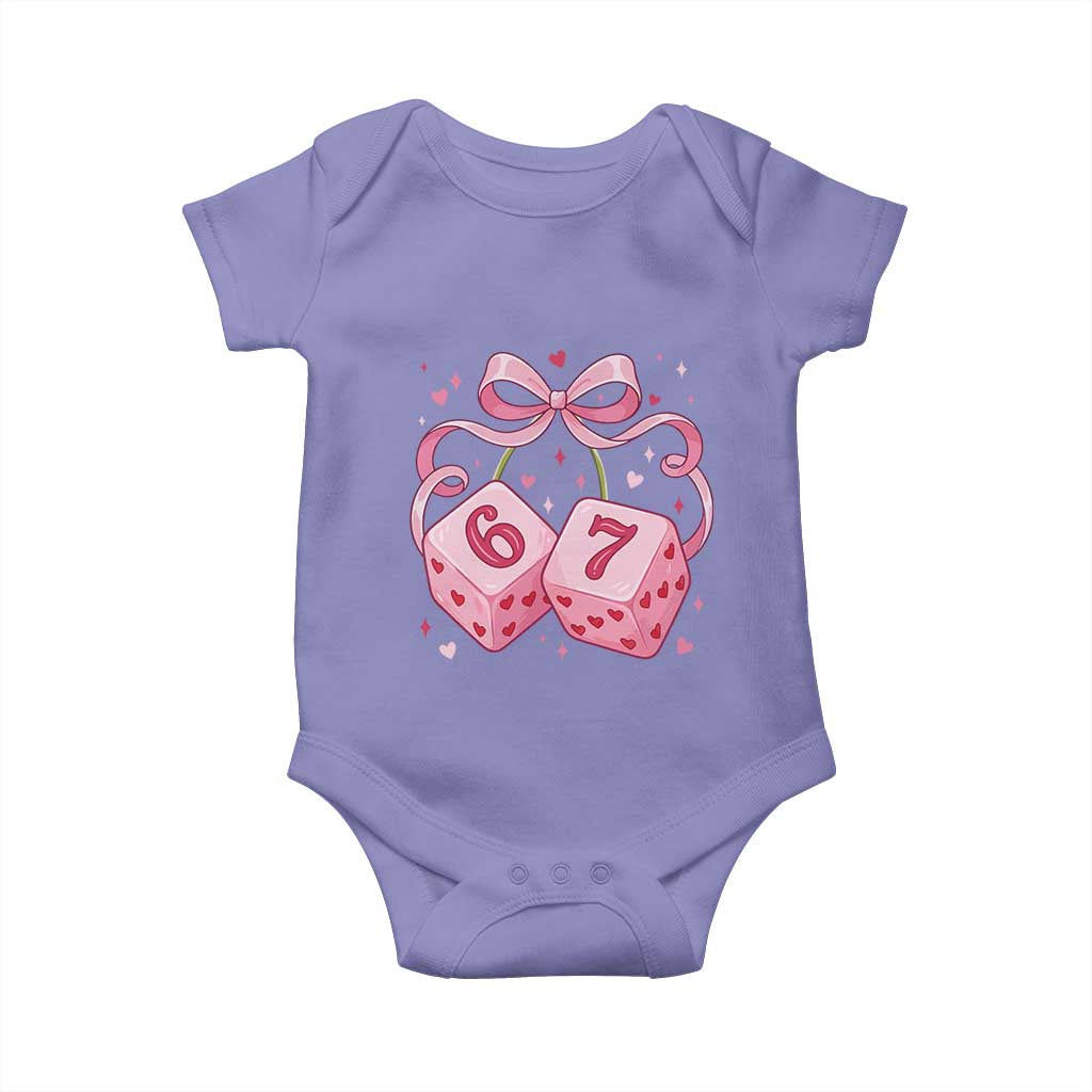 Funny 67 Dice Valentines Day Six Seven Meme Coquette Baby Onesie