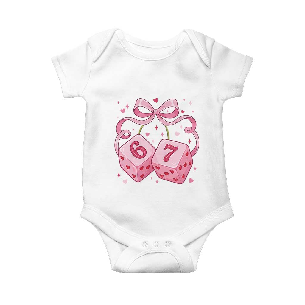 Funny 67 Dice Valentines Day Six Seven Meme Coquette Baby Onesie