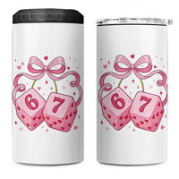 Funny 67 Dice Valentines Day Six Seven Meme Coquette 4 in 1 Can Cooler Tumbler