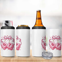 Funny 67 Dice Valentines Day Six Seven Meme Coquette 4 in 1 Can Cooler Tumbler