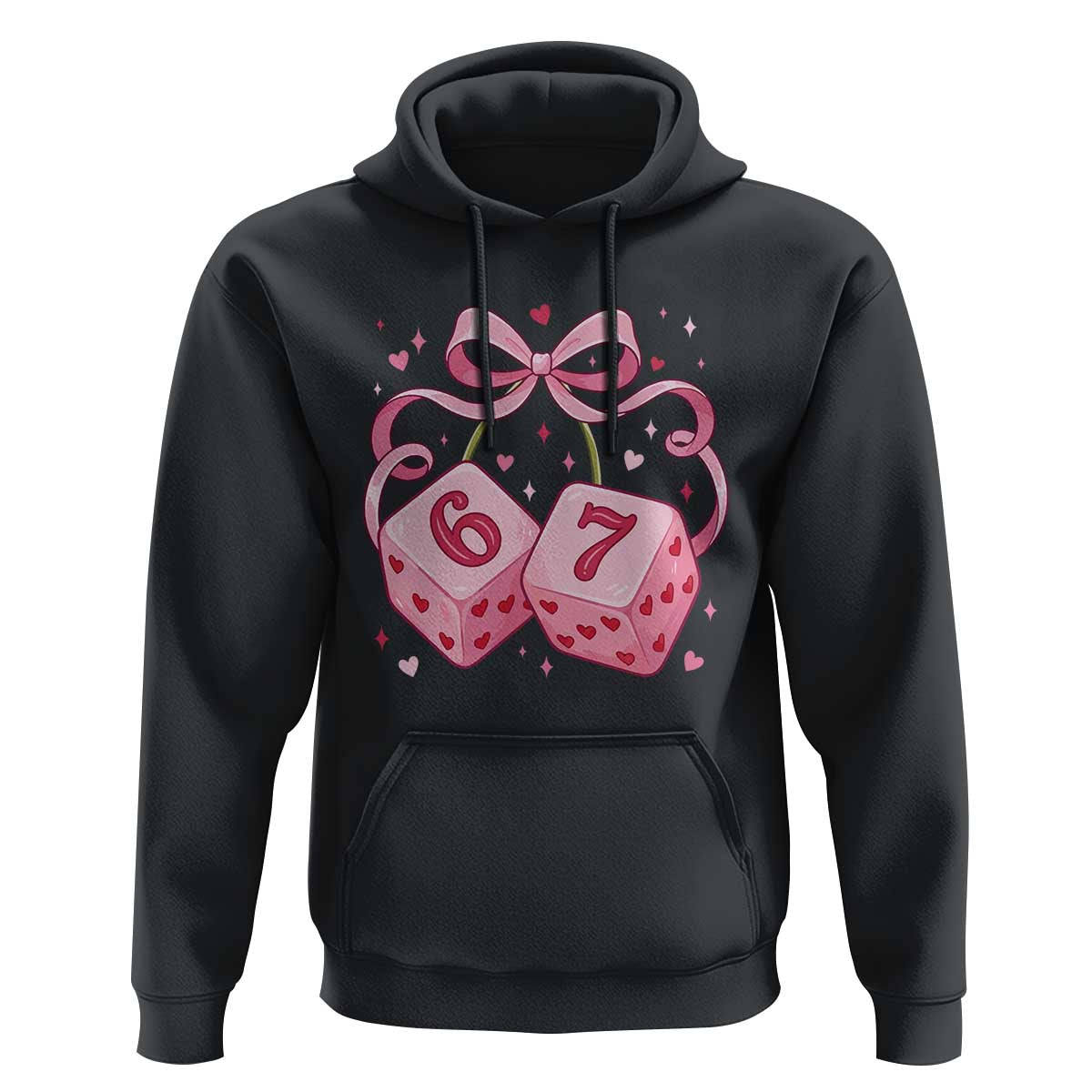 Funny 67 Dice Valentines Day Six Seven Meme Coquette Hoodie