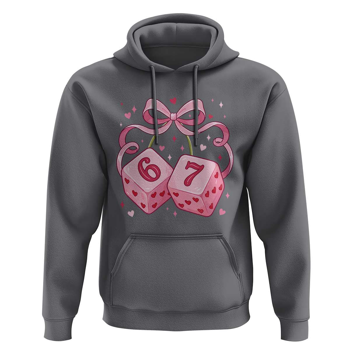 Funny 67 Dice Valentines Day Six Seven Meme Coquette Hoodie