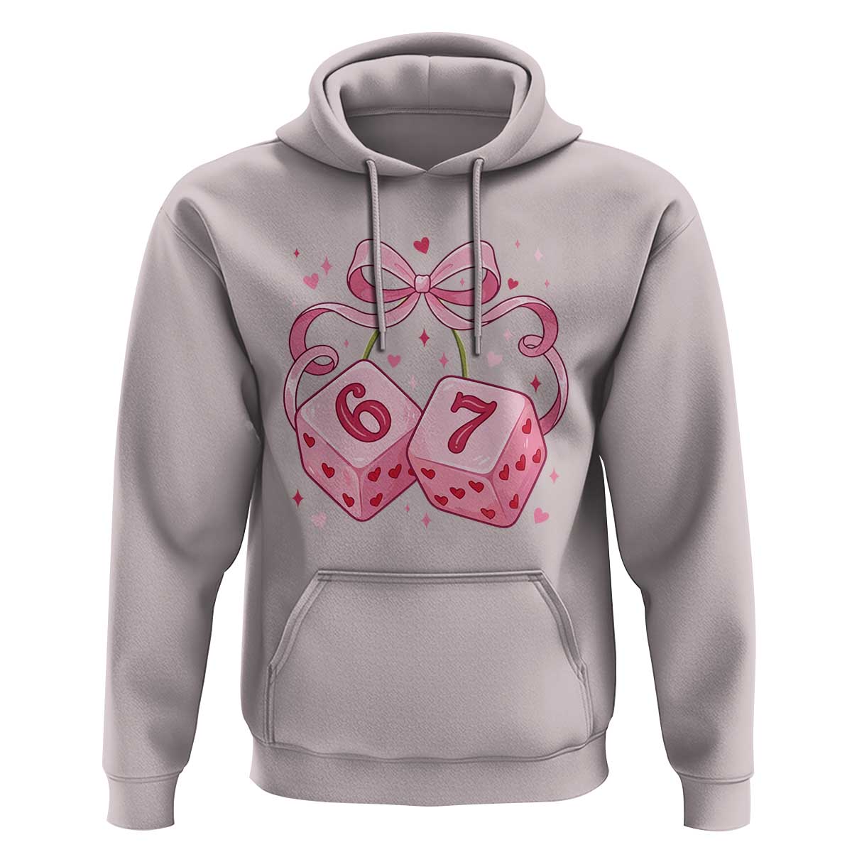 Funny 67 Dice Valentines Day Six Seven Meme Coquette Hoodie