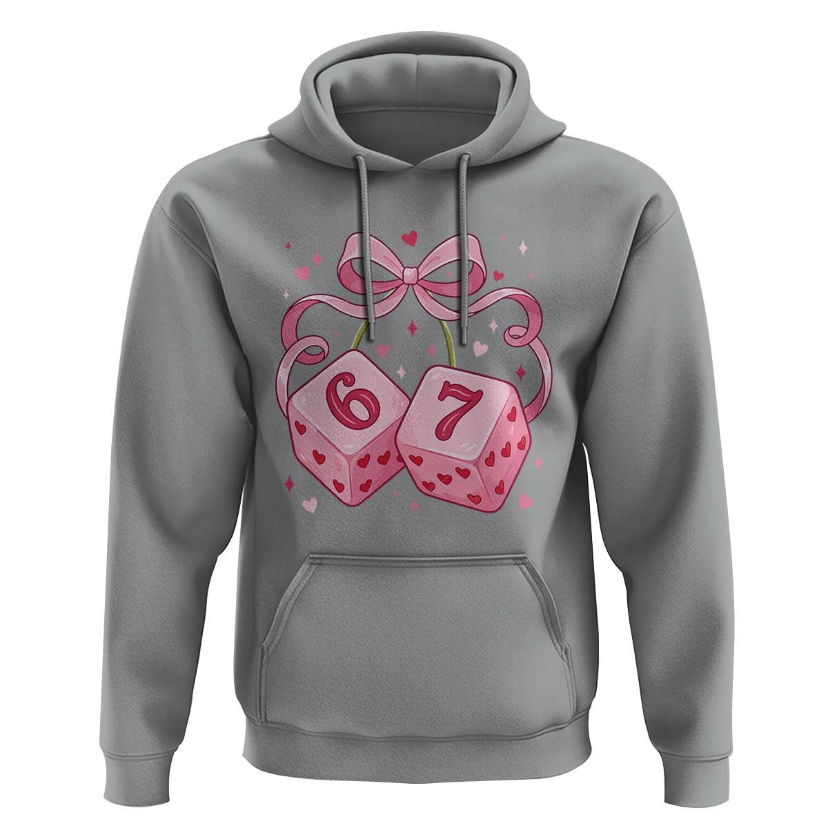 Funny 67 Dice Valentines Day Six Seven Meme Coquette Hoodie