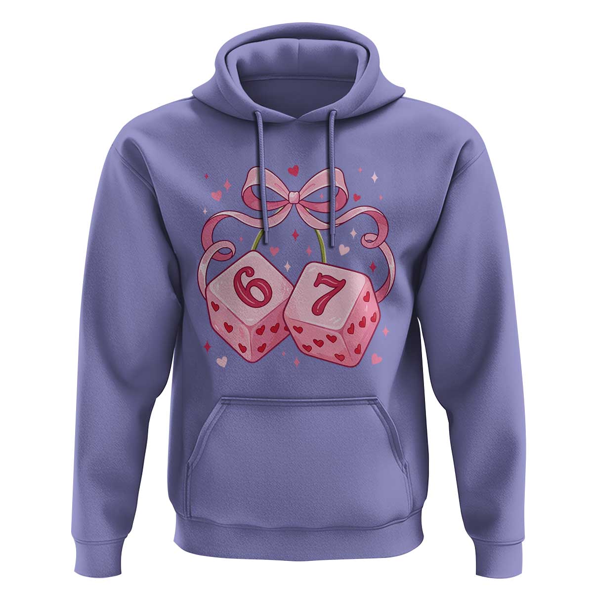 Funny 67 Dice Valentines Day Six Seven Meme Coquette Hoodie